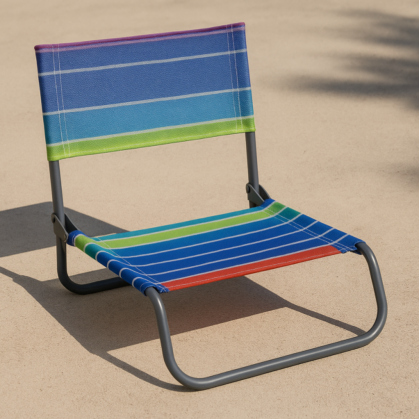 Плажен стол - сгъваем - многоцветен - 48 x 45 x 49 см.