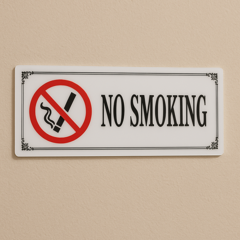 Самозалепваща табела No Smoking - 29 x 12 см.