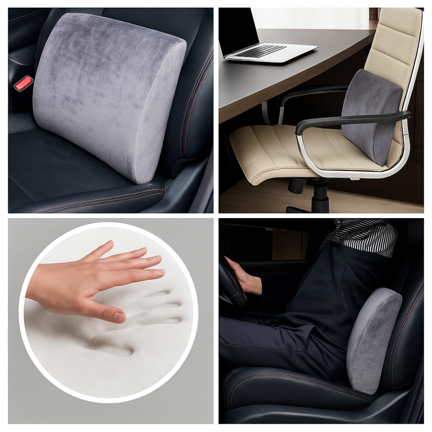 Анатомична Възглавница за Стол, От Пяна, 32 x 30 x 10 см.