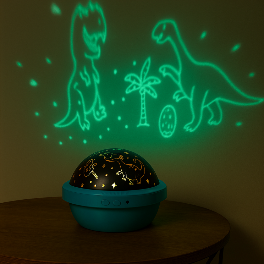 Проектор за момчета LED - Динозаври - 13 x 10.5 см.