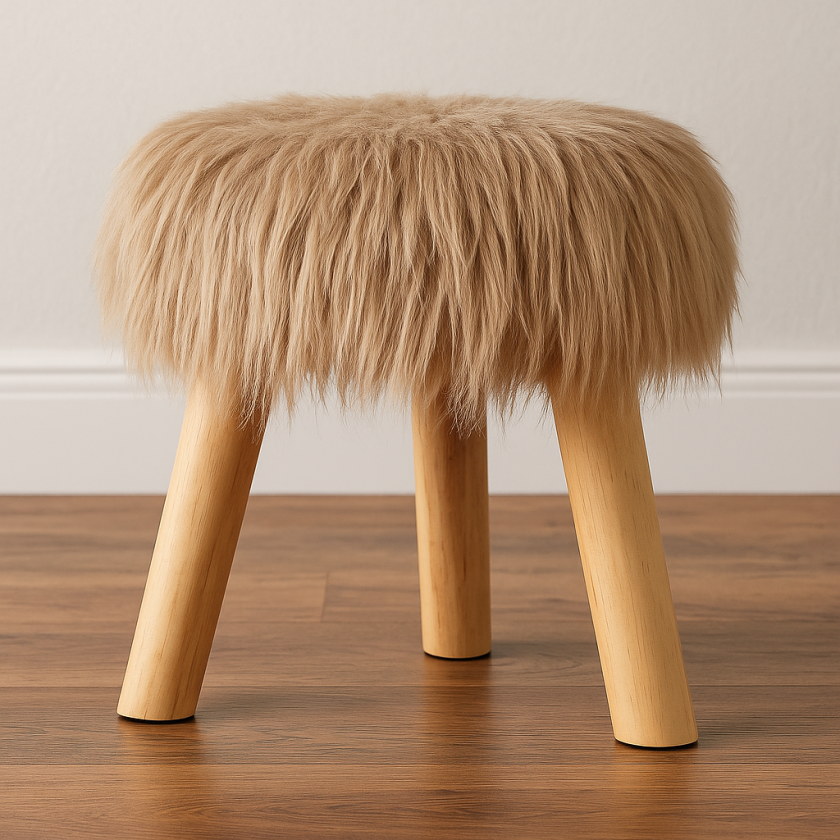 Табуретка за камина - Бежов Шаги - 25 x 23 см.