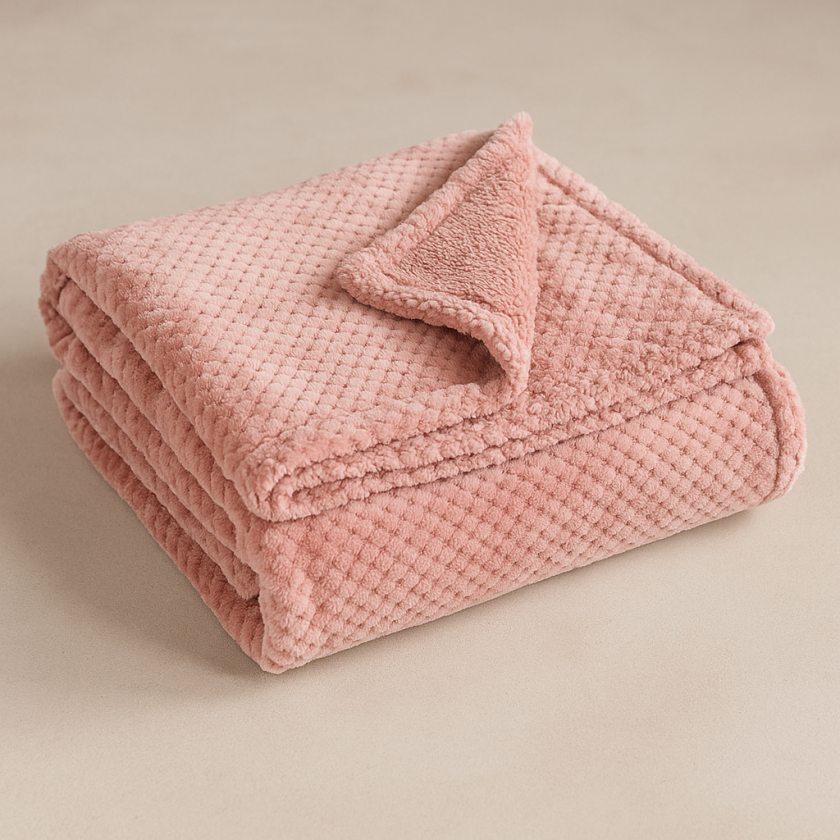 Мека покривка за диван - Розова - 130 х 160 см.