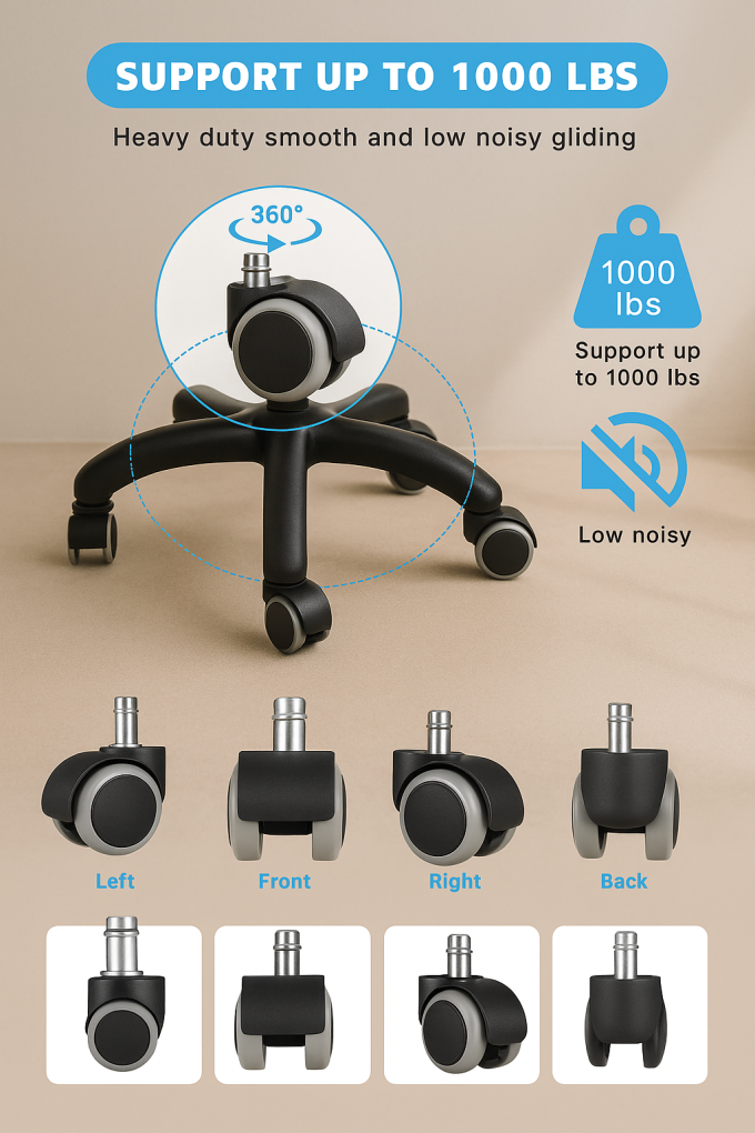 Резервни колела за офис стол - 5 см. - 2 бр. 