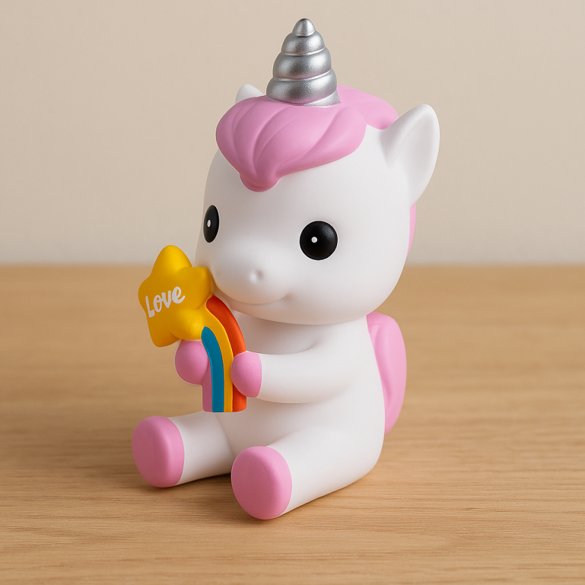 Касичка еднорог - Пластмаса - 11 x 12 x 22 см.