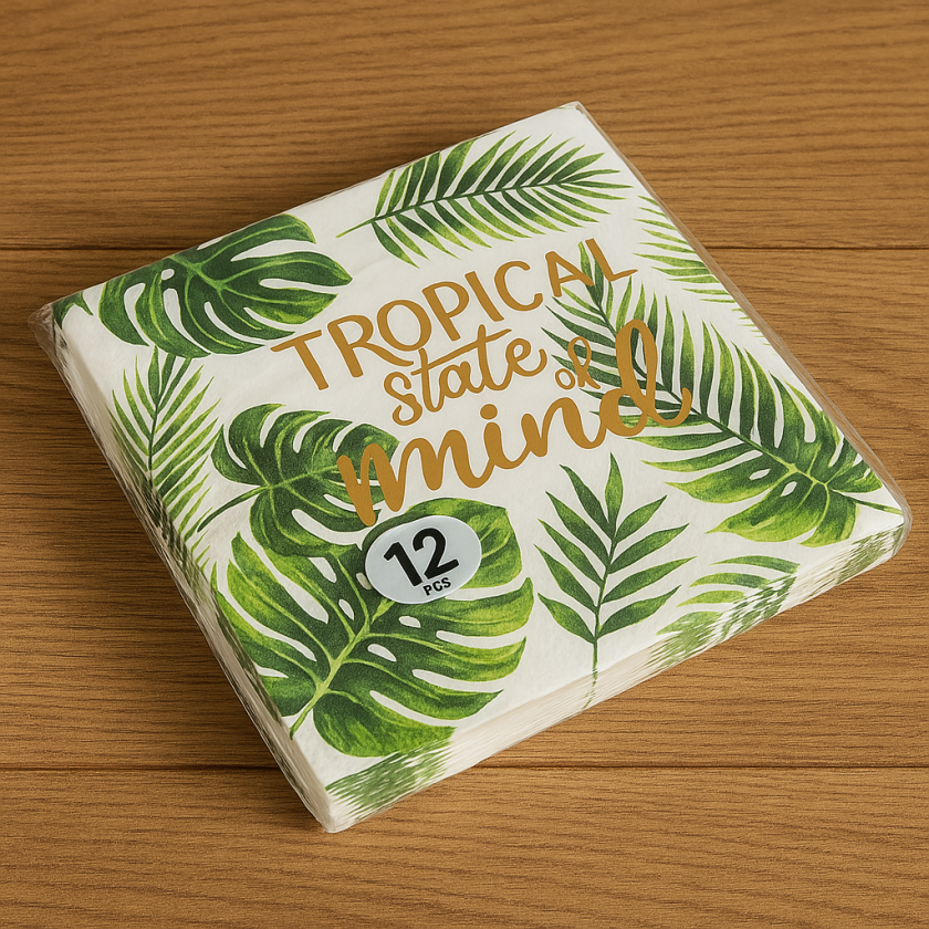 Салфетки - Тропически Листа - 33 х 33 см - 12 бр.