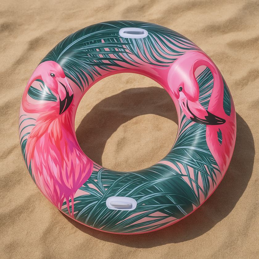 Надуваем пояс с дръжки - Фламинго - 115 см.