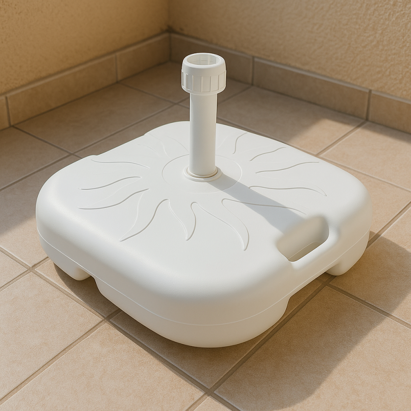 Пластмасова основа за чадър - Бяла, 42 х 42 х 9.5 см.