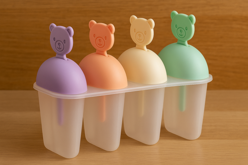 Форми за сладолед - Мече - Пластмасови - цветни - 4 броя