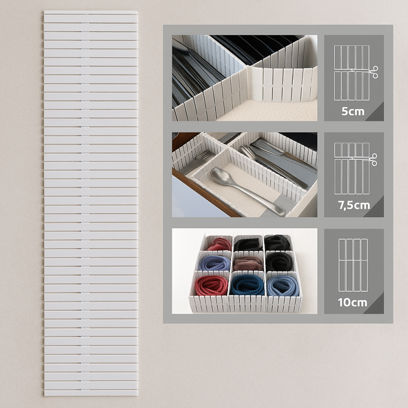 Органайзер за чекмеджета с разделител - 4 бр.