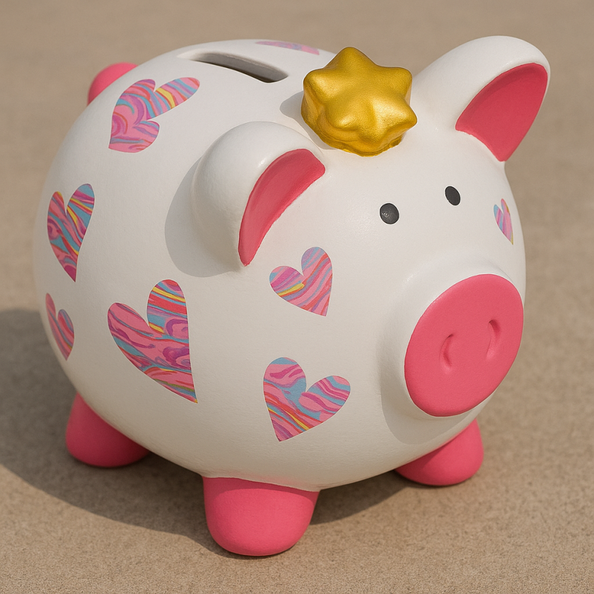 Касичка прасенце с корона 14 x 12 x 12 см.