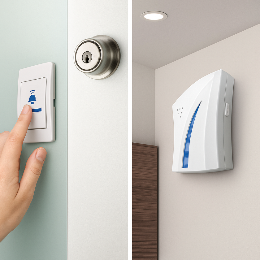 Безжичен звънец за дома с предавател и приемник