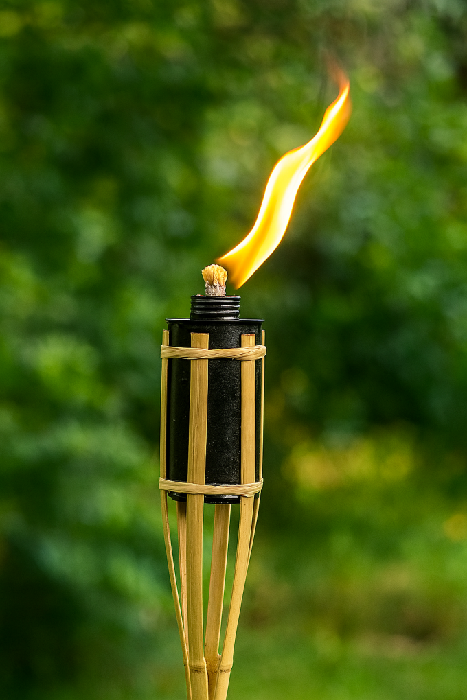 Факла с масло - Черна - 120 см.