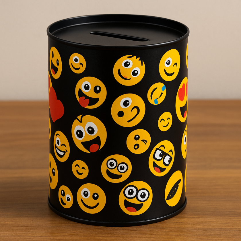 Метална касичка с различни емотиконки