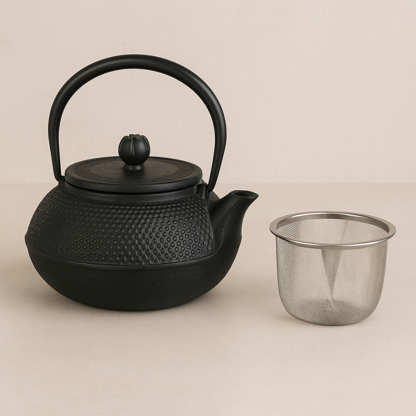 Чугунен чайник с релефни точки, 600 мл.