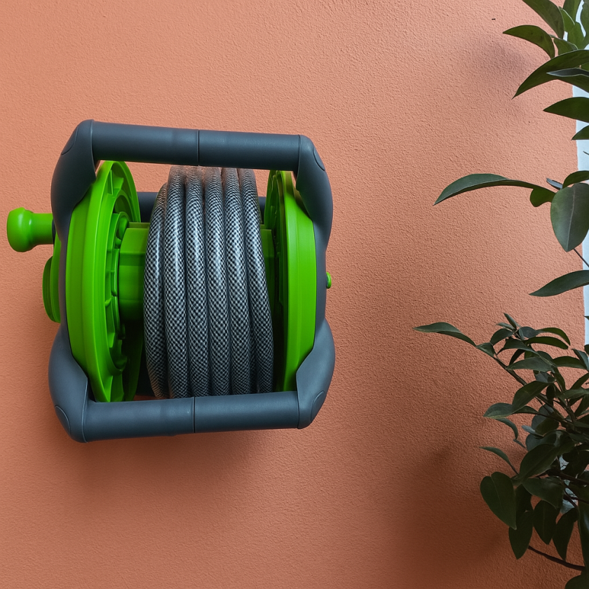 Макара за стена с маркуч за поливане -  15 метра