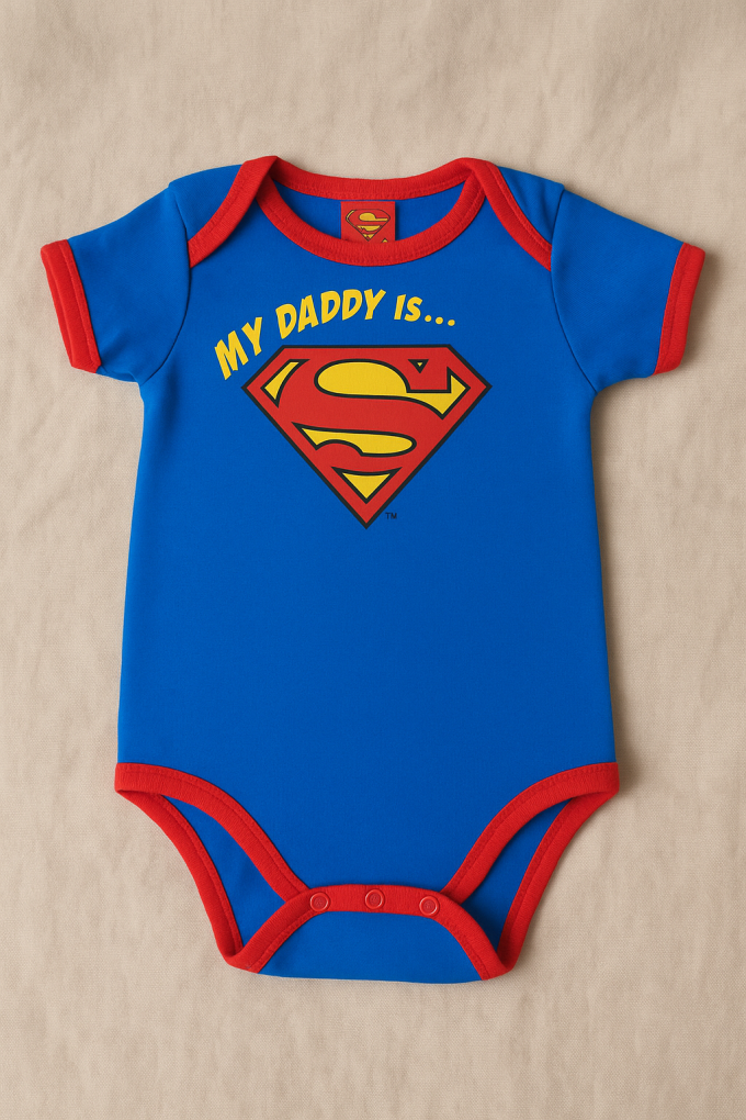 Бебешко боди - синьо - SUPERMAN