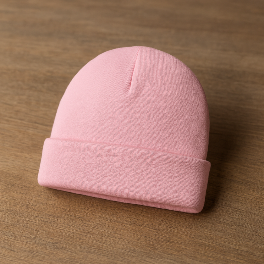 Бебешка шапка - зимна - розова