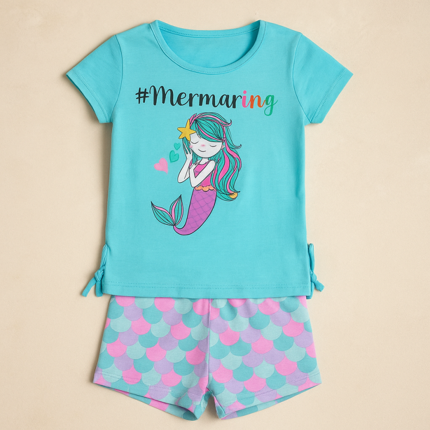 Бебешки комплект - тюркоаз - русалка