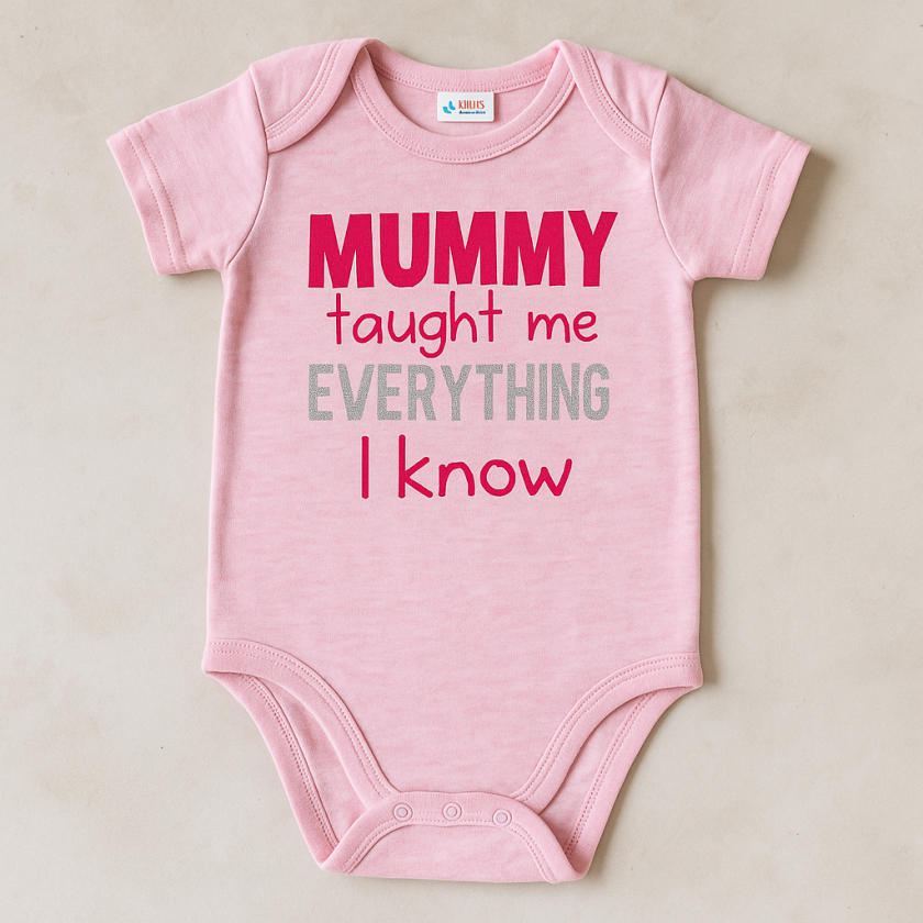 Бебешко боди - розов меланж - Mummy