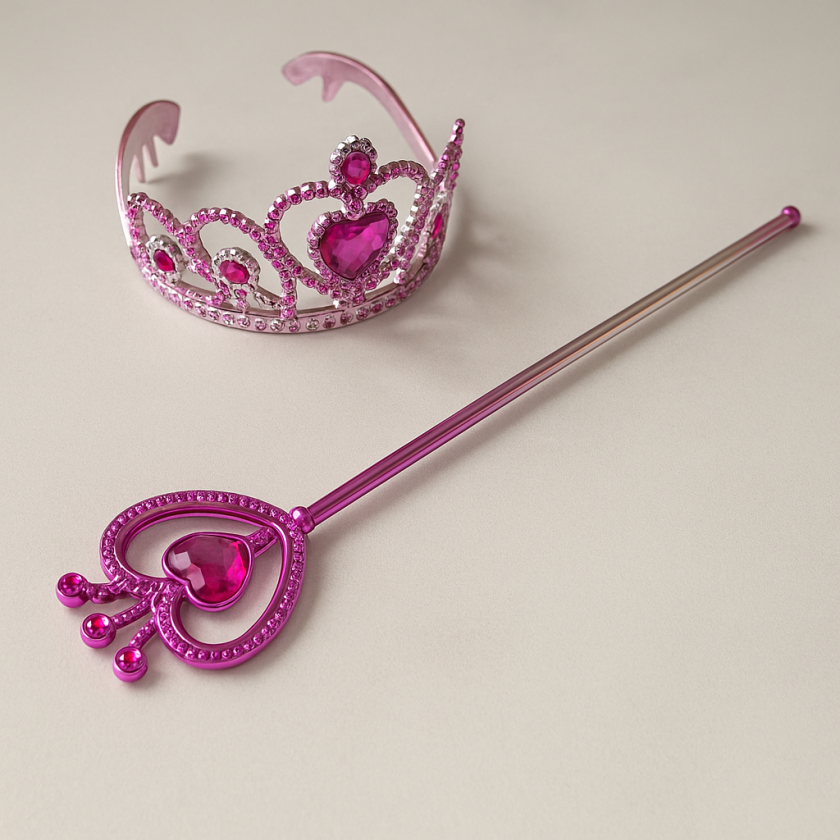 Карнавален комплект - корона и жезъл - Rainbow