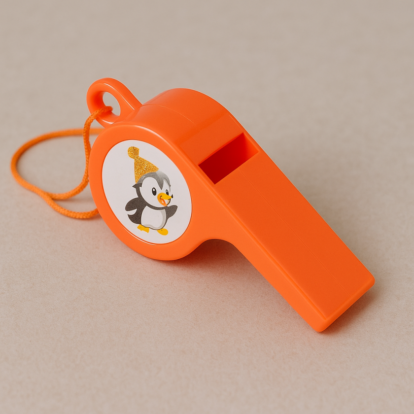 Спортна свирка - пластмасова - оранжева