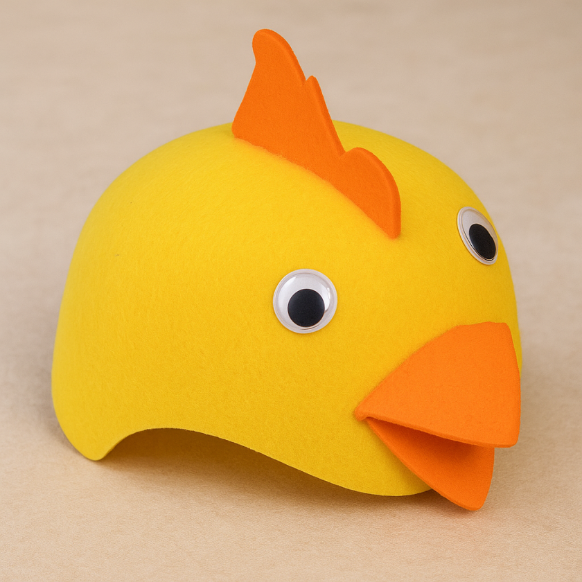 Карнавална шапка - жълто пиленце