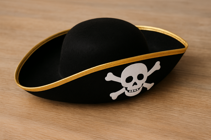 Карнавална шапка - пират - черна