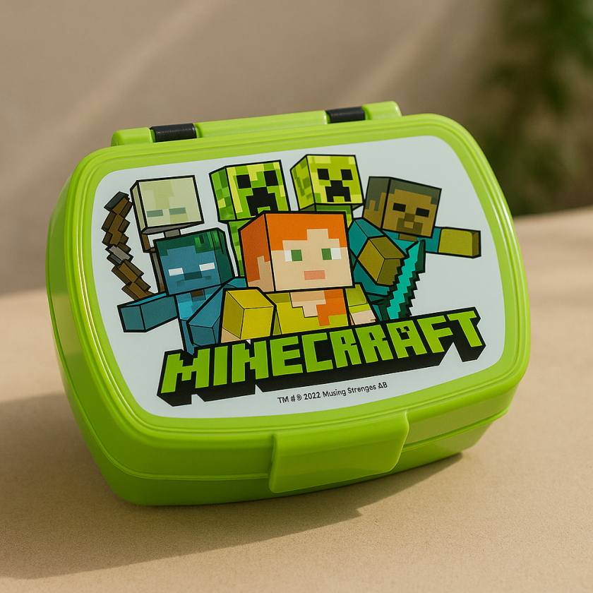 Детска Кутия за храна Minecraft - Зелена - 630 мл.