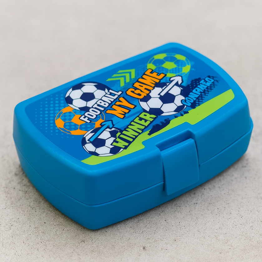 Детска Кутия за храна Football - Синя - 420 мл.