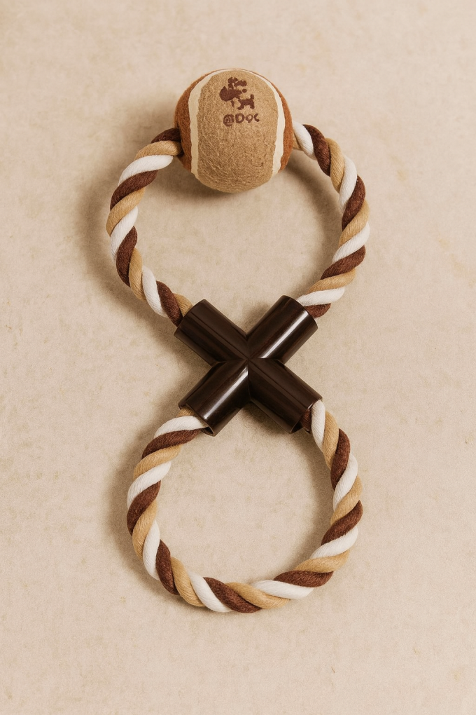 Играчка за куче - топка за тенис с връзка