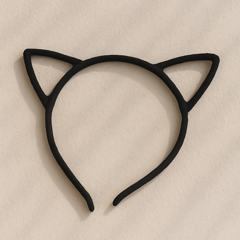 Карнавална диадема - котешки уши - черна