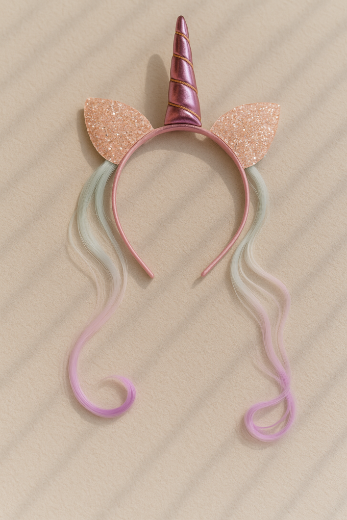 Карнавална диадема - еднорог - цикламена