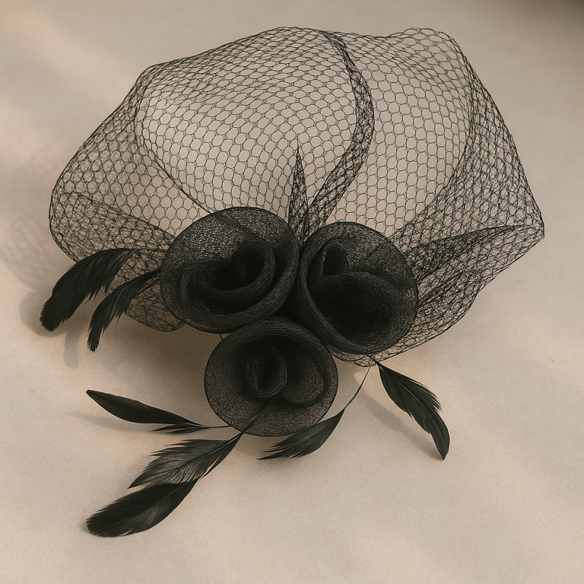 Карнавален аксесоар за коса - черни рози