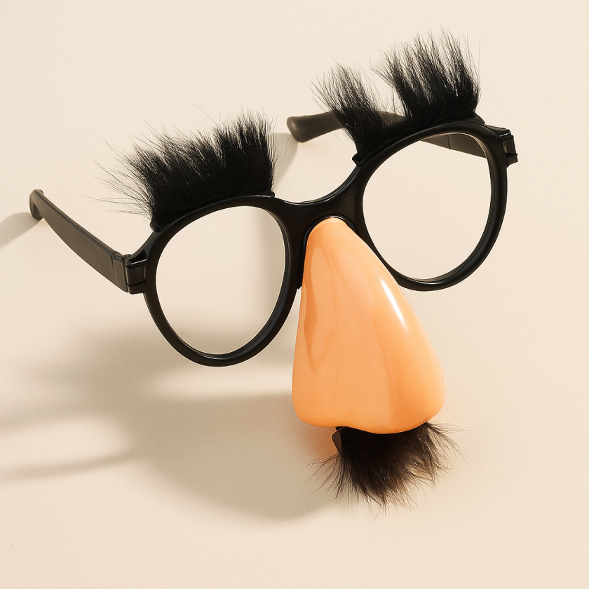 Карнавални очила с нос и вежди