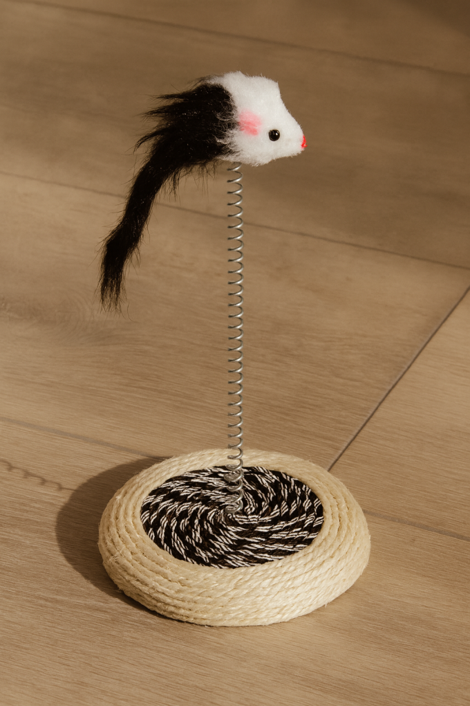 Играчка за котка - мишка с пружина