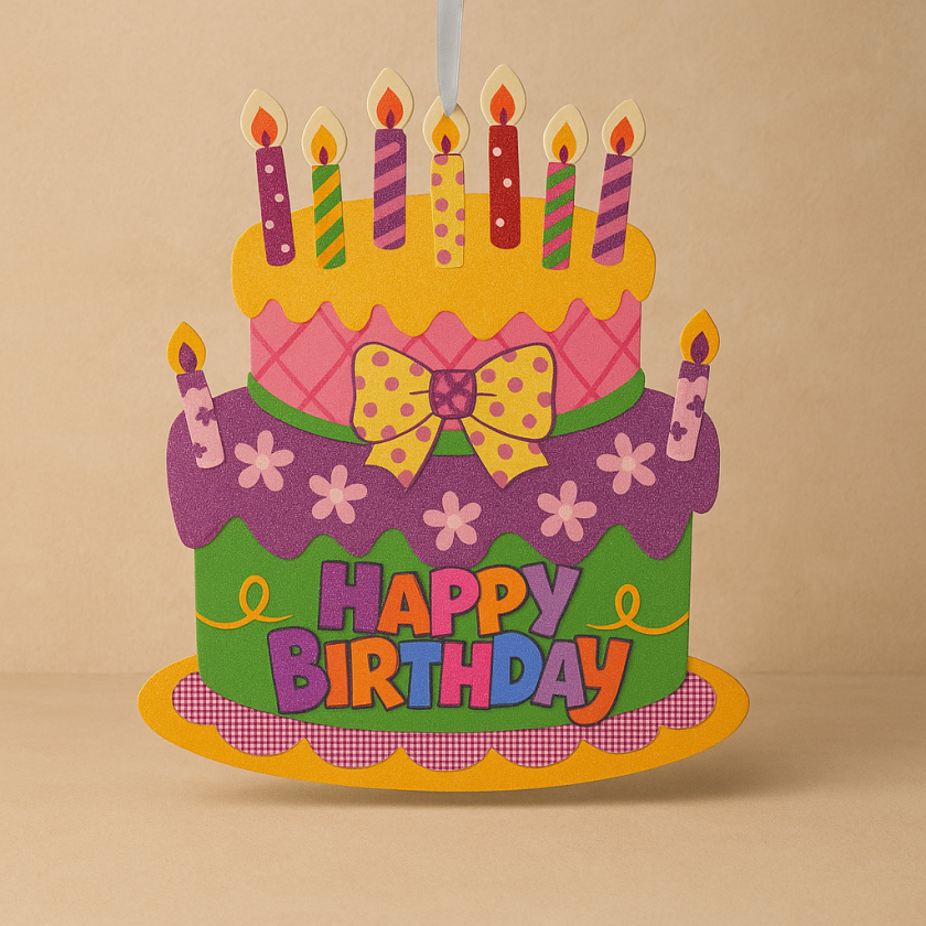 Парти табела - Happy Birthday - торта - 25 х 33 см.