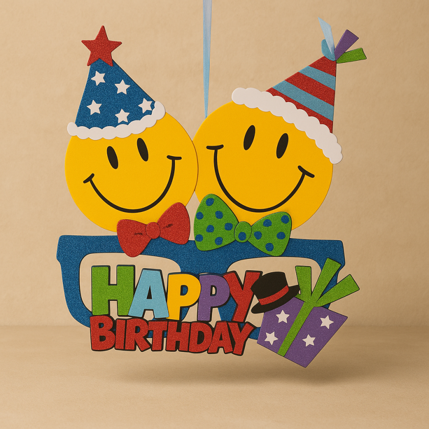 Парти табела - Happy Birthday - Emoji - 32 х 28 см.