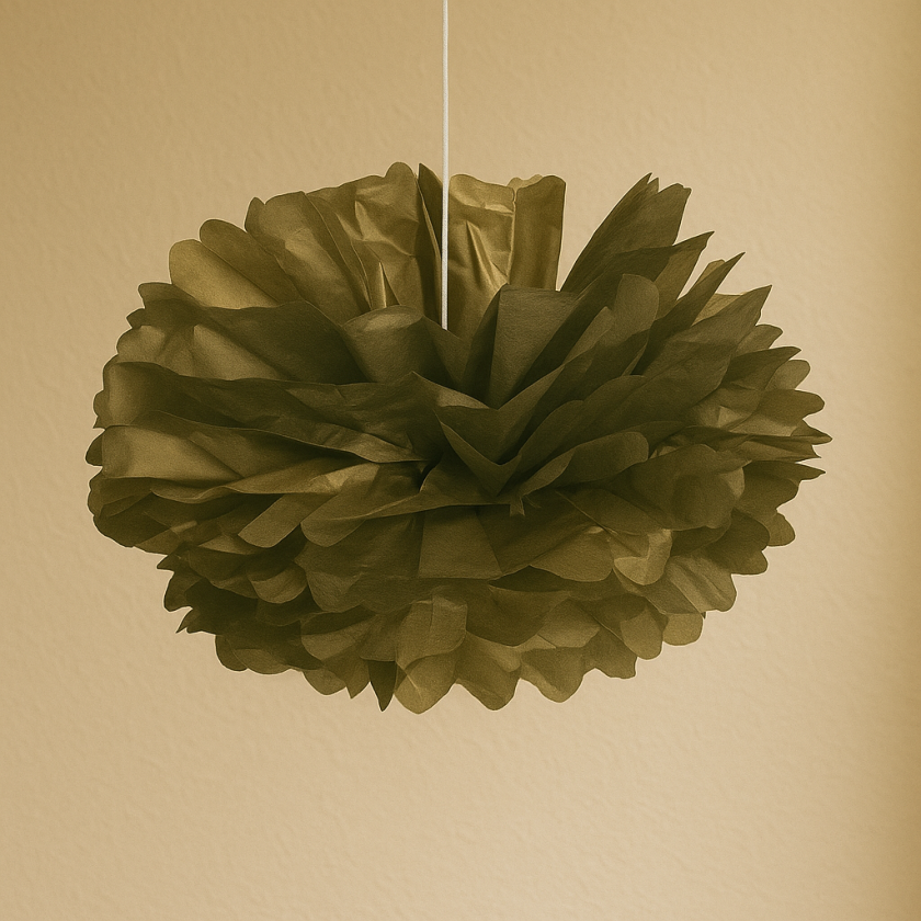 Парти декоративен помпон - старо злато - 40 см.