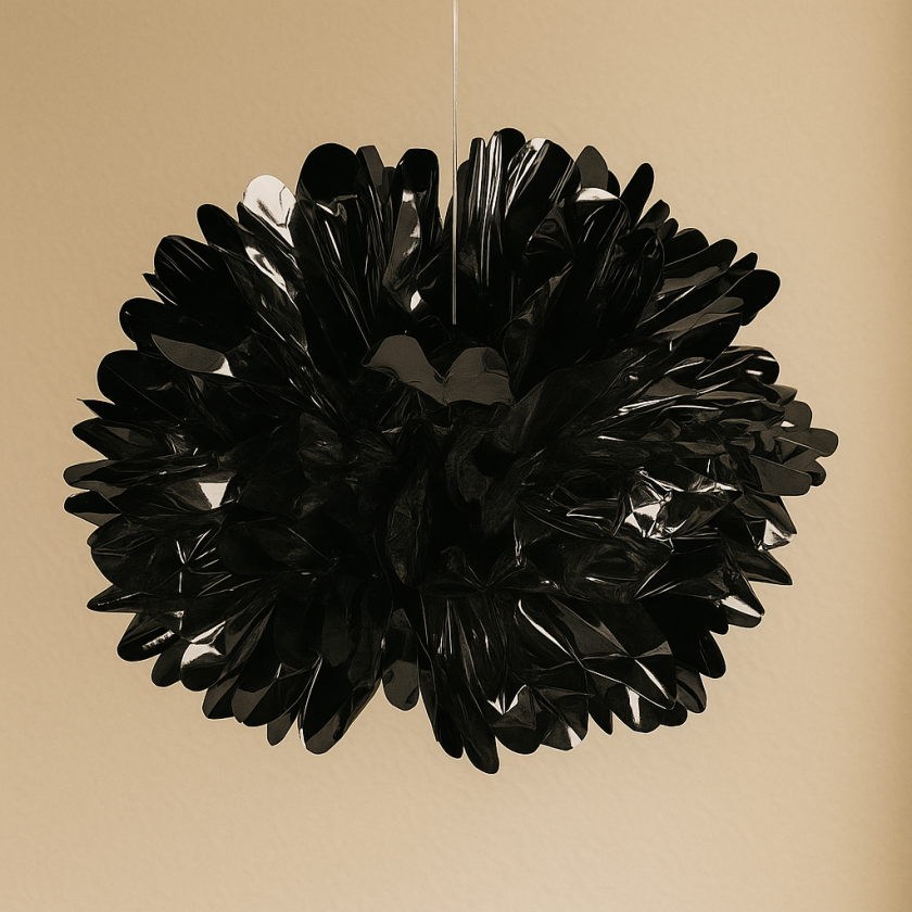 Парти декоративен помпон - графит - 40 см.