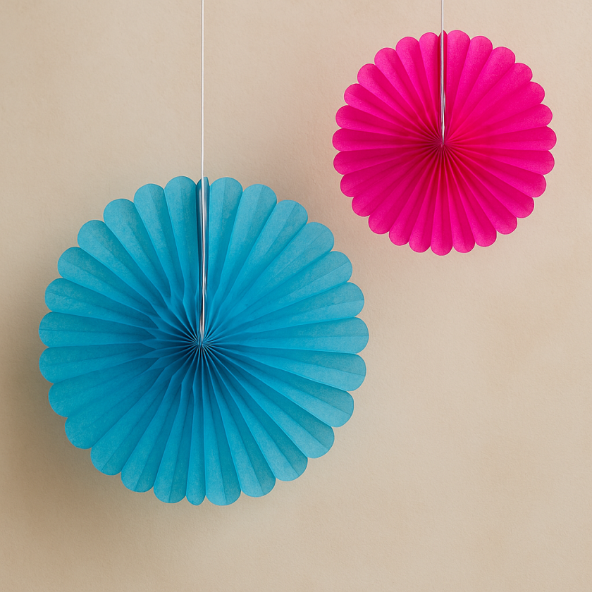 Парти декорация - ветрило - циклама и тюркоаз - 2 бр.