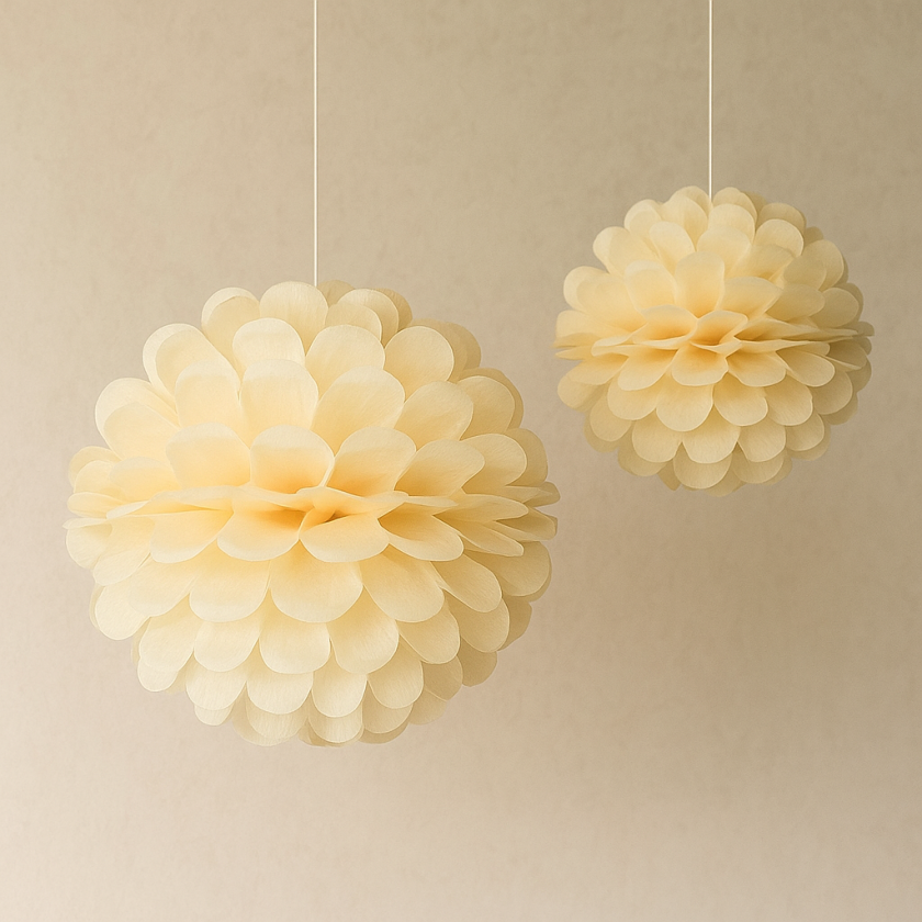 Парти декорация - екрю - 2 бр.