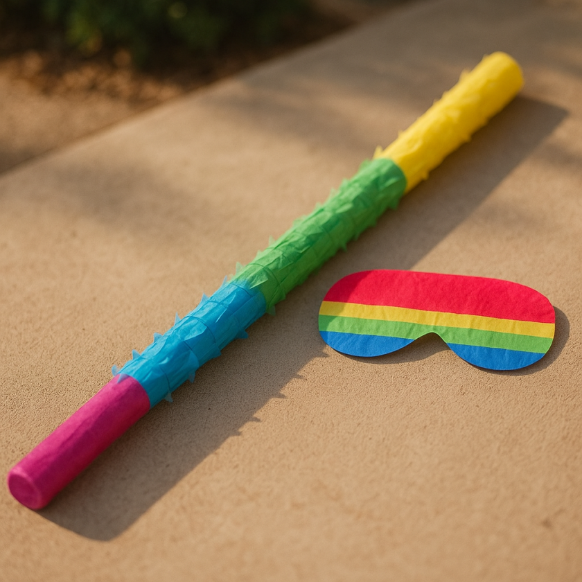 Комплект за пинята - пръчка и маска - цветни