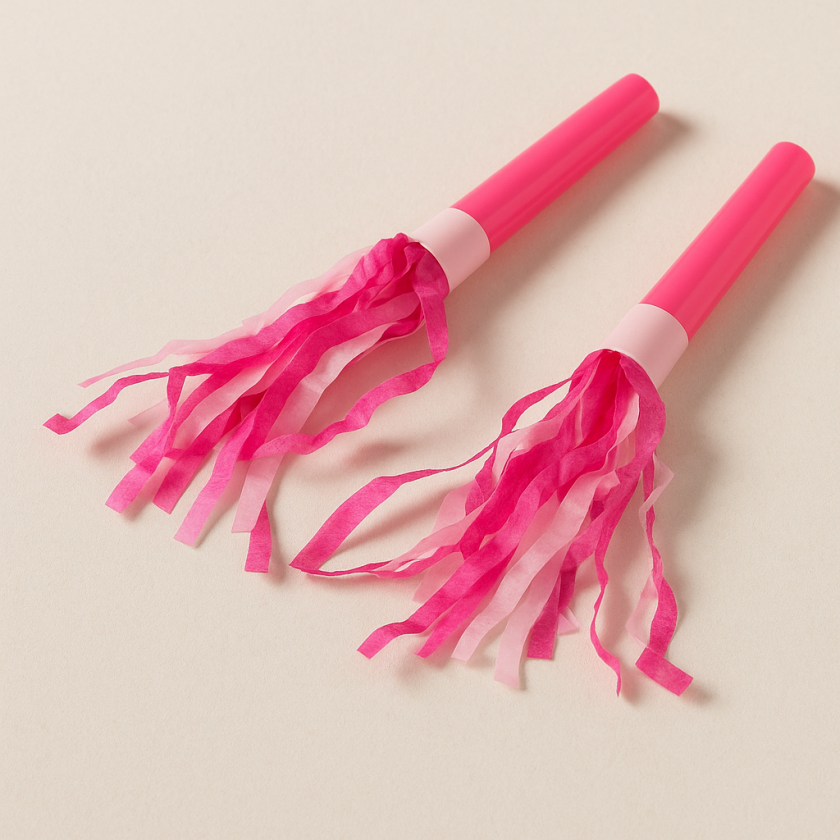 Парти свирки - розови - с ресни - 6 бр.