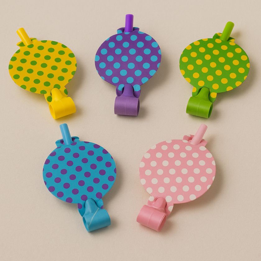 Парти свирки - цветни точки - 10 бр.