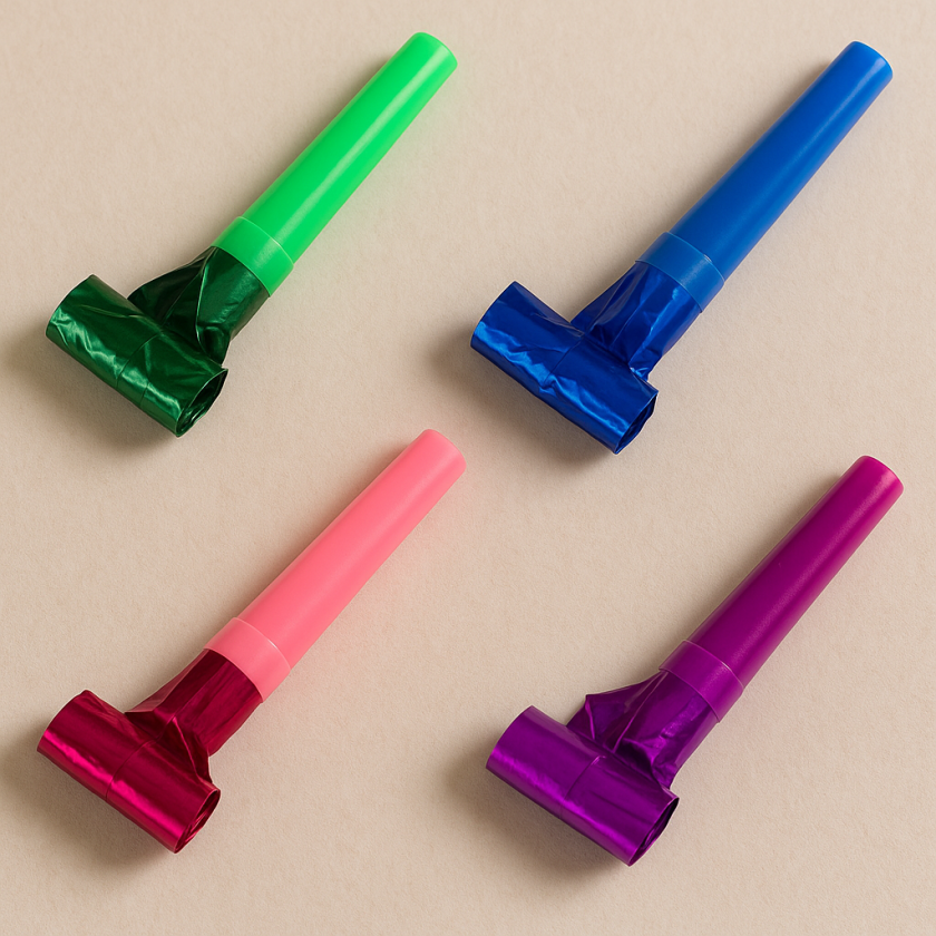 Парти свирки - разноцветни - 8 бр.