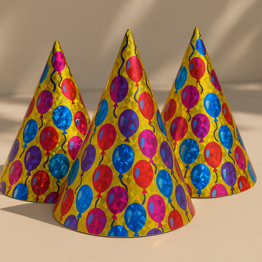 Парти шапки - цветни балони - 15 бр.