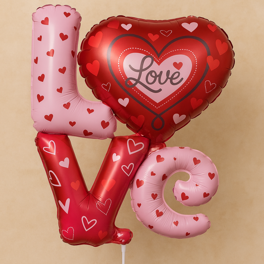 Парти балон - LOVE - 91 х 81 см.
