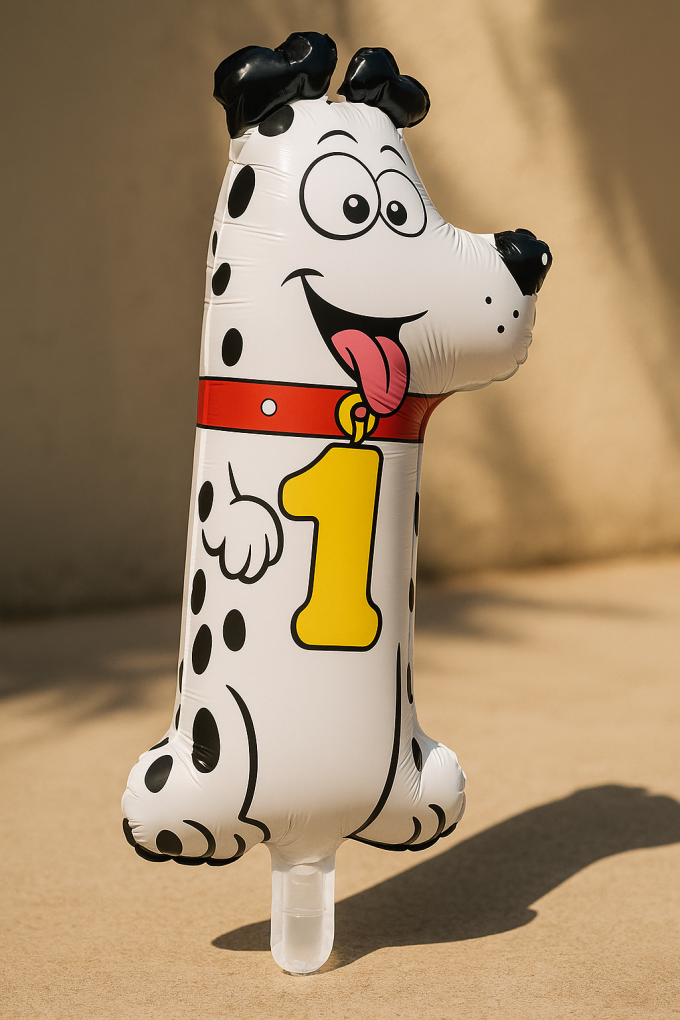 Парти балон - далматинец - цифра 1 - 21 х 45 см.