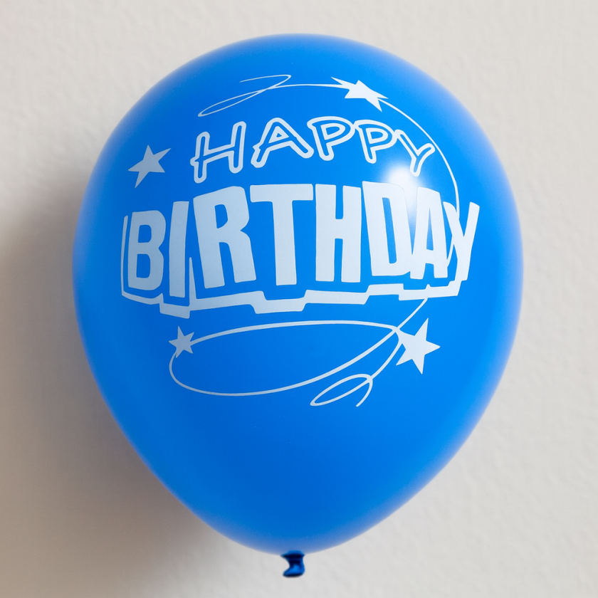 Парти балон - Happy Birthday - син - 90 см.