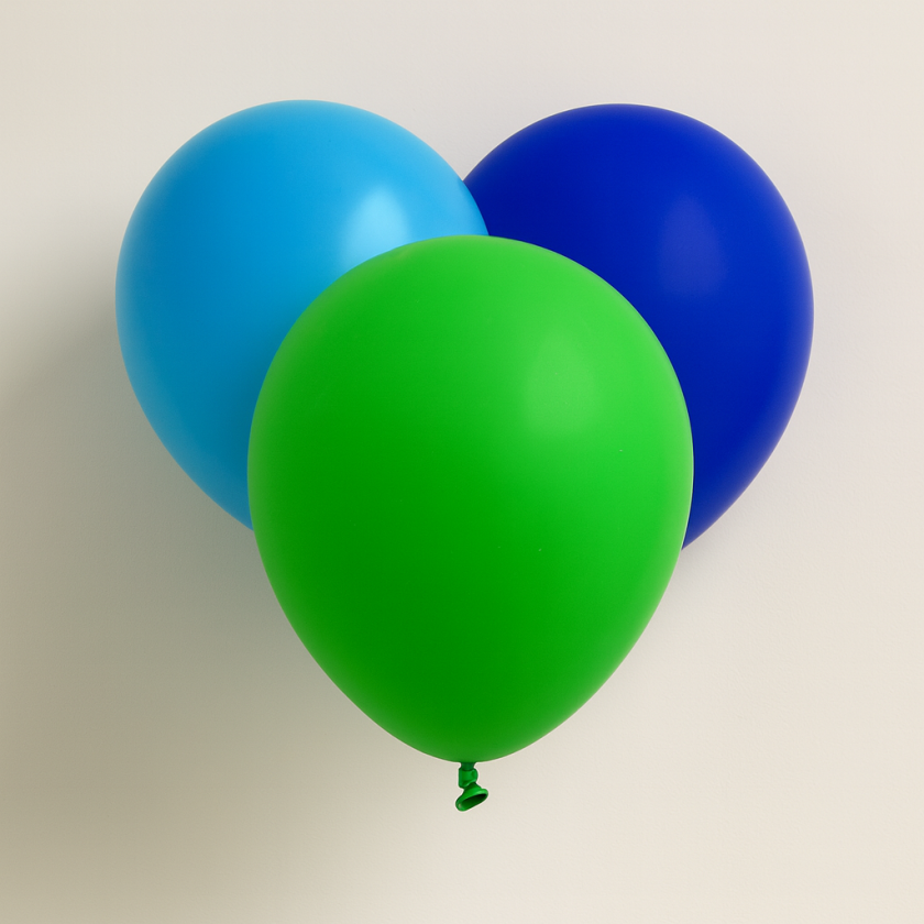 Парти балони - сини и зелени - 30 см. - 20 бр.